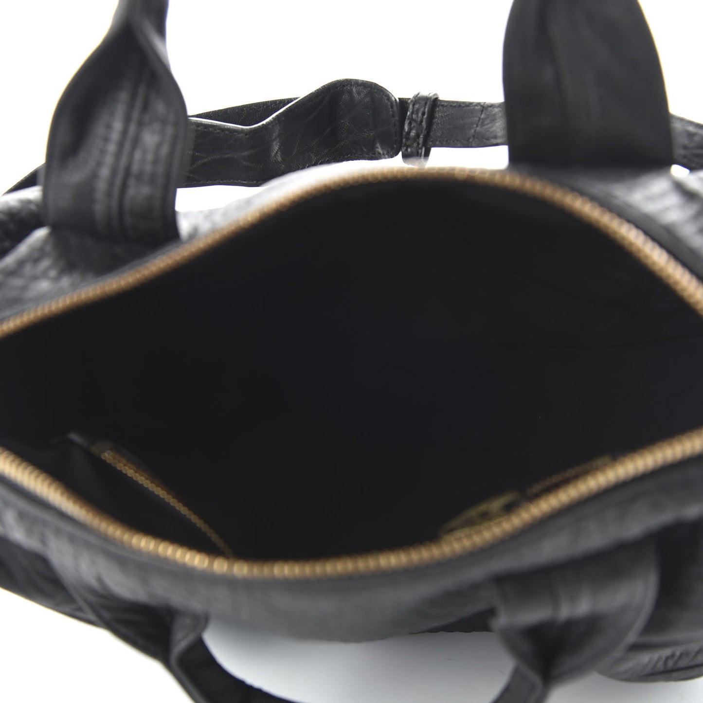 Pebbled Lambskin Rocco Black Antique Brass Hardware