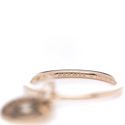 Hermes 18K Rose Gold Diamond Gambade Ring 50 5.25 5 of 8
