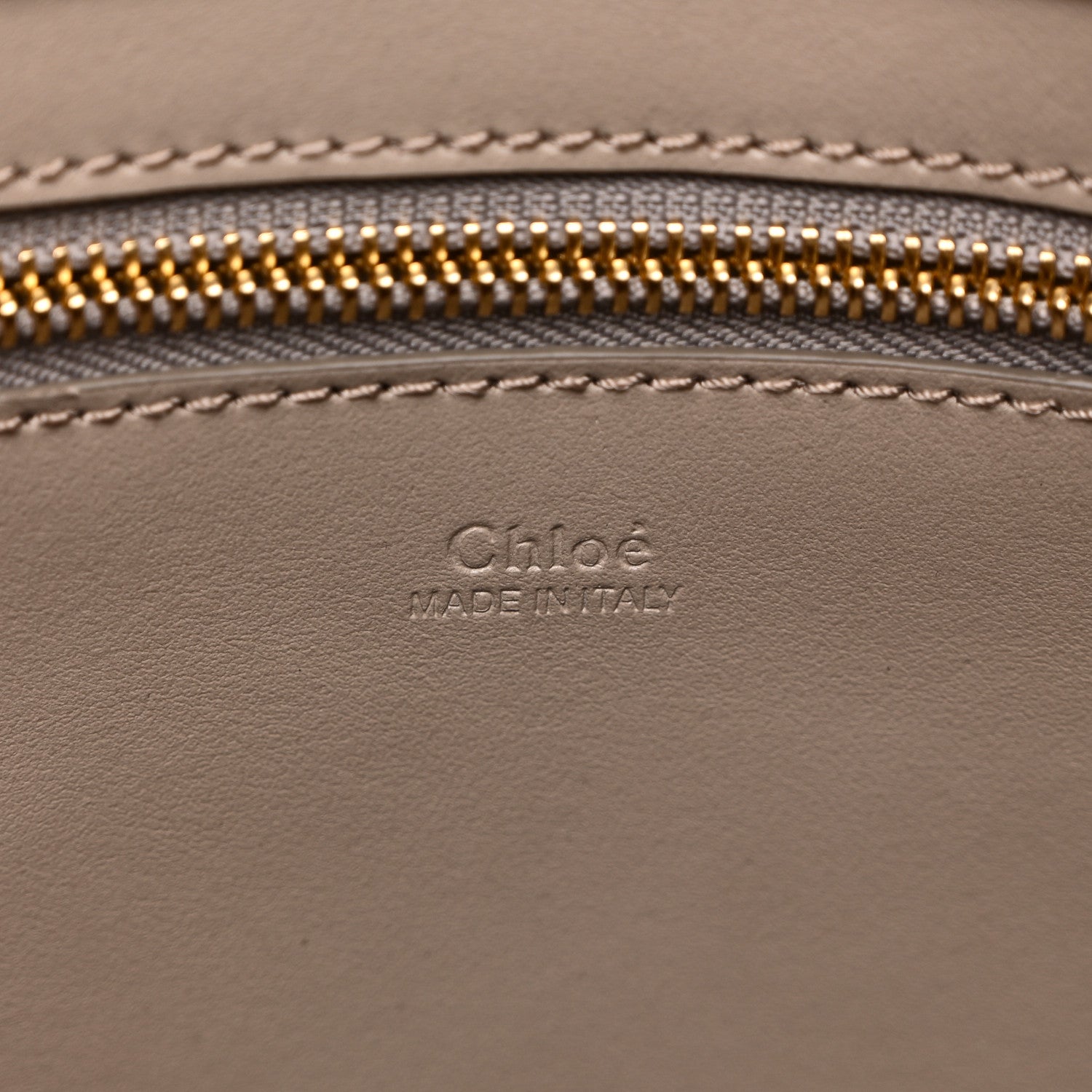 Chloe Shiny Calfskin Suede Medium C Zipped Tote Motty Grey 6 of 10