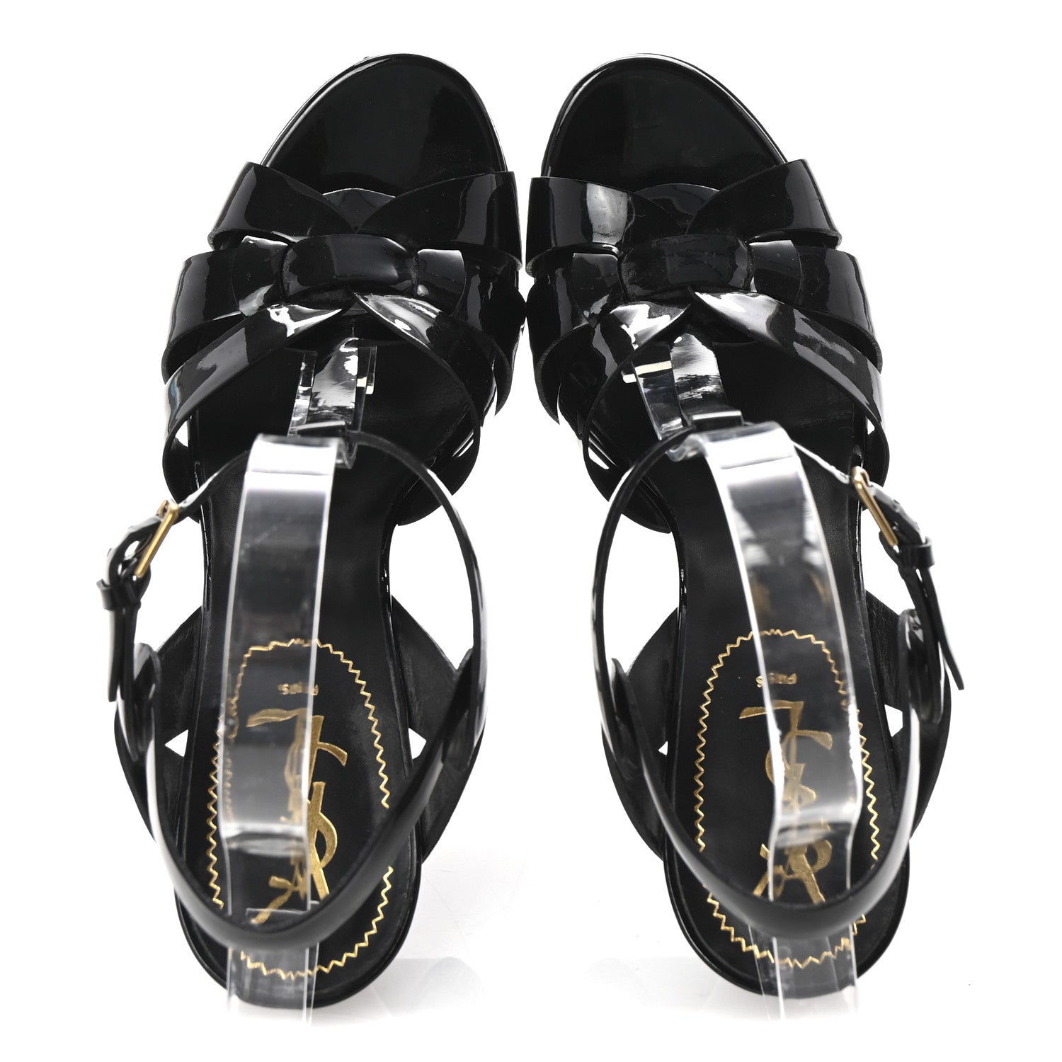Saint Laurent Patent Tribute 105 Platform Sandals 39 Black 2 of 10