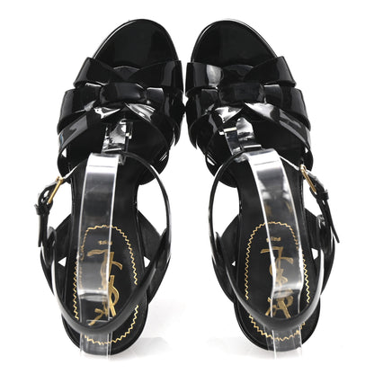 Saint Laurent Patent Tribute 105 Platform Sandals 39 Black 2 of 10