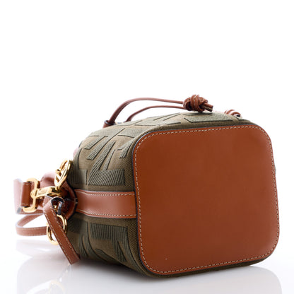 Fendi Canvas Vitello King F is Fendi FF Embroidered Mini Mon Tresor Bucket Bag Amazzonia Cuoio 4 of 9