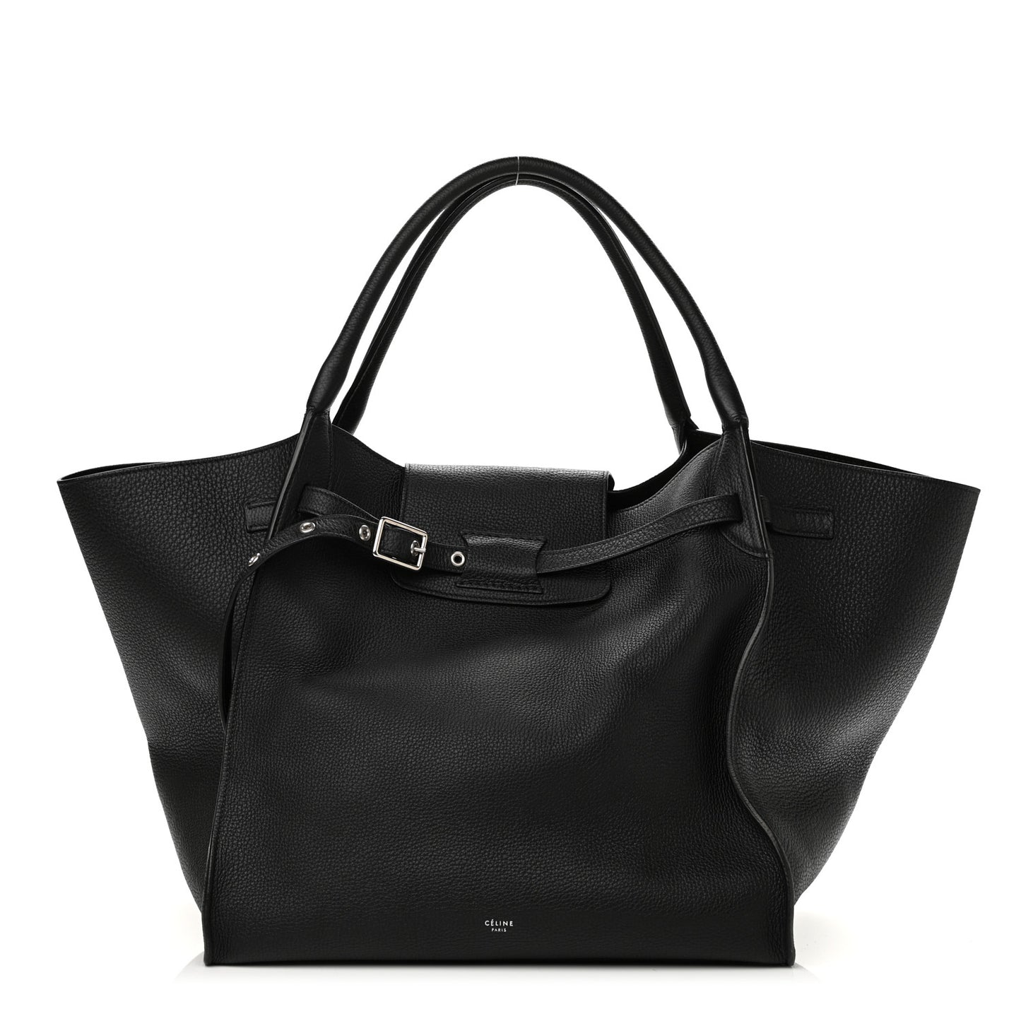 Supple Grained Calfskin Medium Big Bag Black