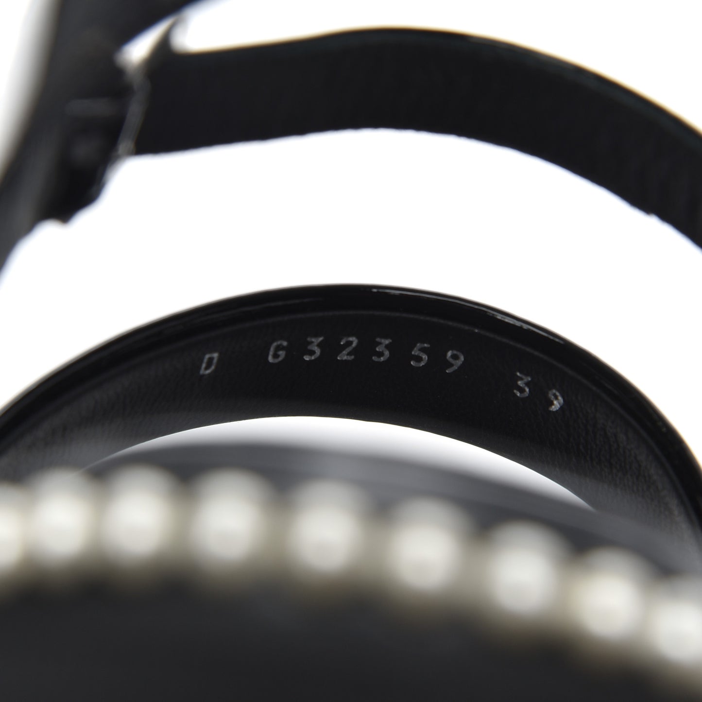 Patent Calfskin Pearl Platform Sandal 39 Black