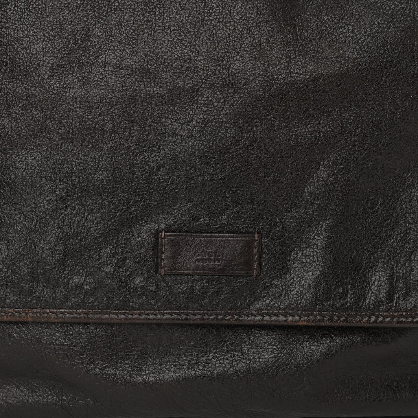 Guccissima Medium Flap Messenger Bag Chocolate