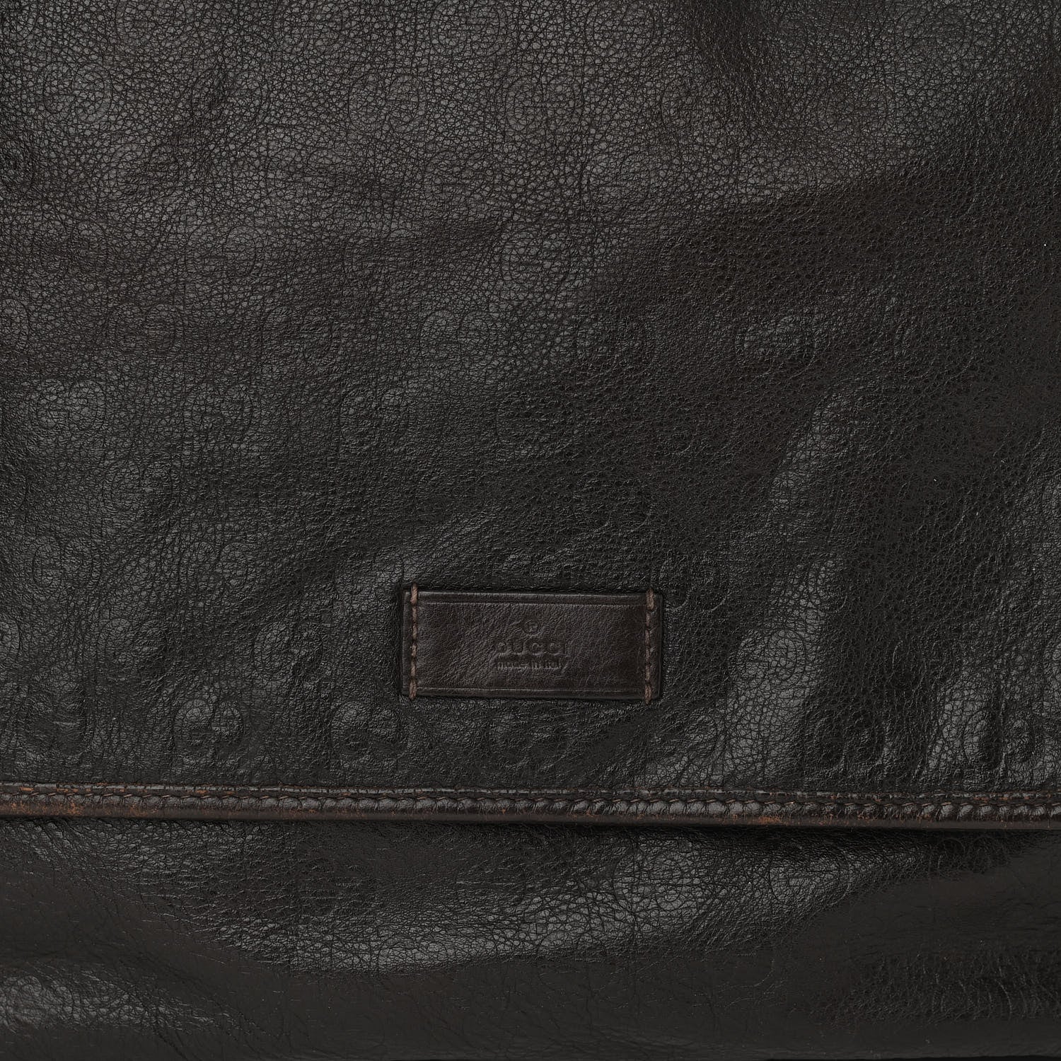 Gucci Guccissima Medium Flap Messenger Bag Chocolate 8 of 11