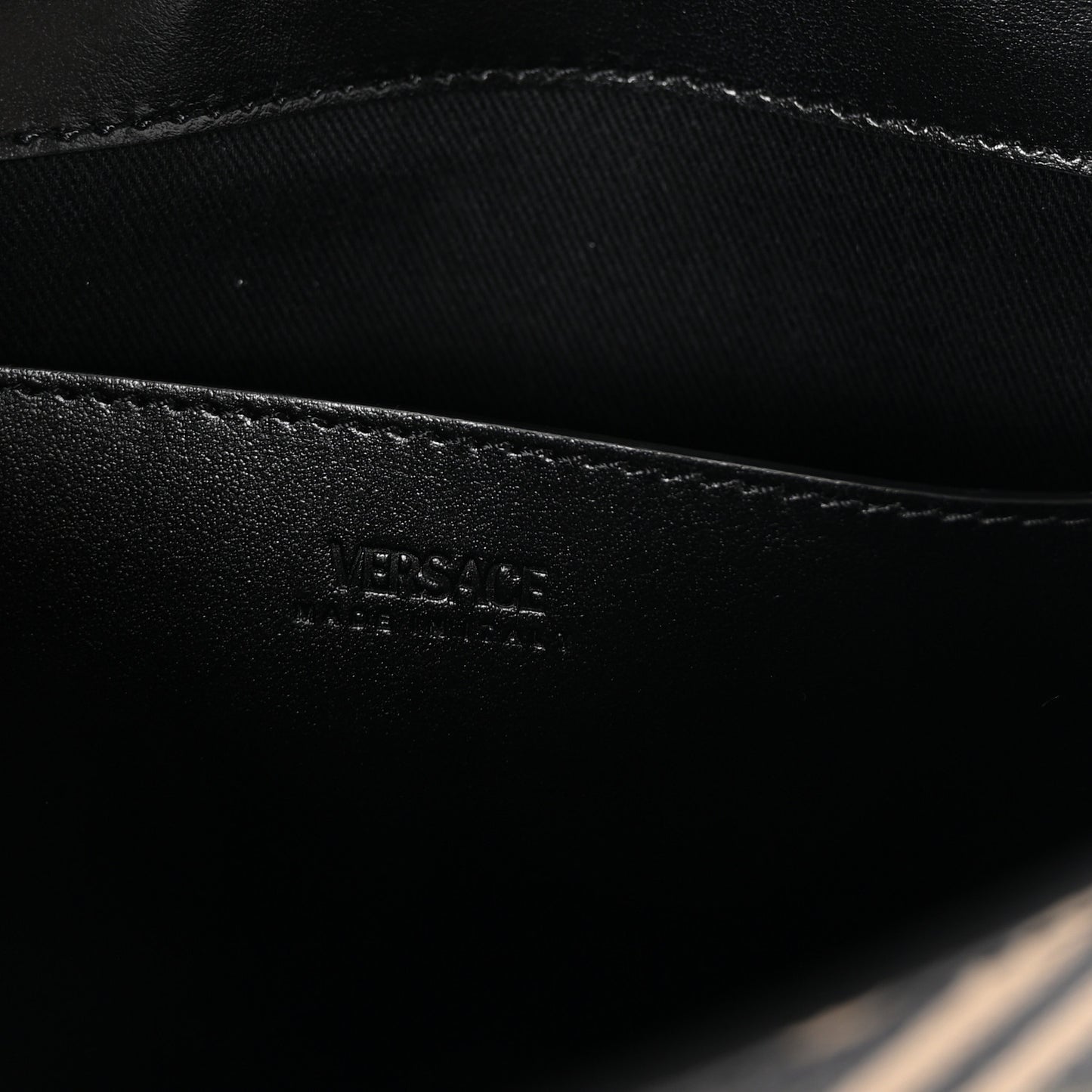 Coated Canvas La Greca Signature Top Handle Bag Black Khaki
