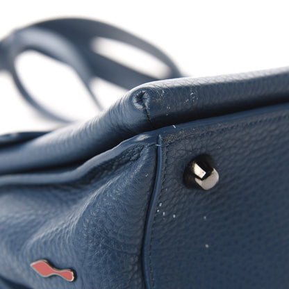 Christian Louboutin Grained Calfskin Passage Messenger Blue 8 of 14