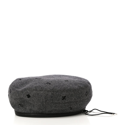 Hermes Cashmere Lambskin Saint-Honore Charms Beret 58 Charbon 4 of 6
