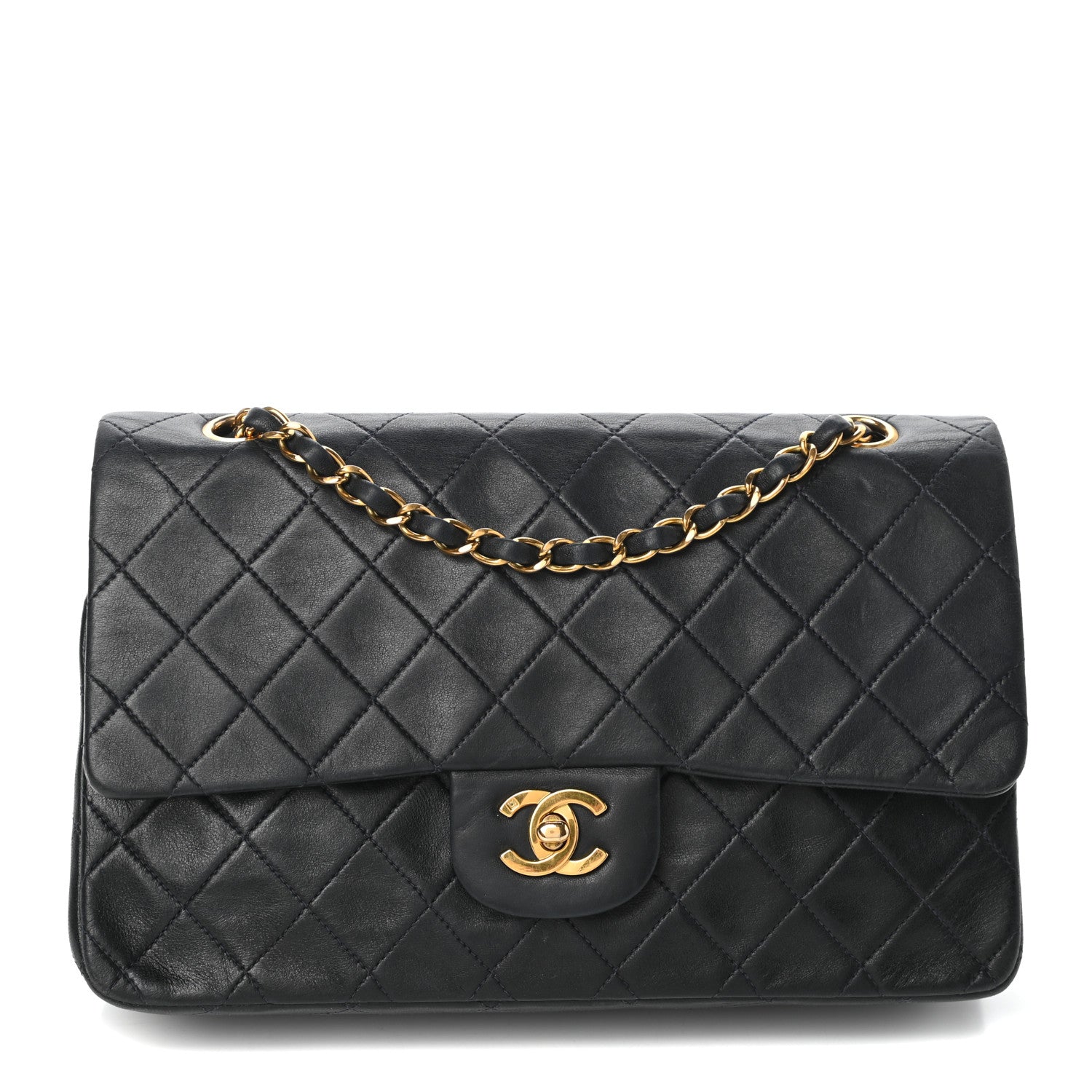 Chanel Lambskin Quilted Medium Double Flap Navy 1 of 10