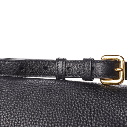 Prada Vitello Daino Double Buckle Messenger Bag Black 8 of 14