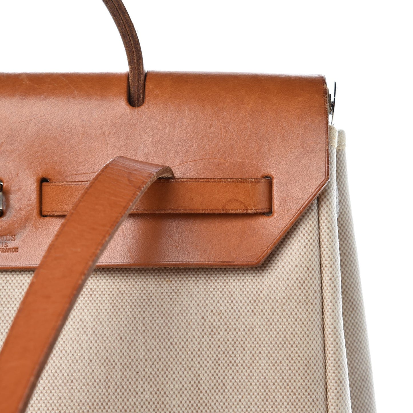 Toile Vache Calfskin Herbag 30 PM Backpack Natural