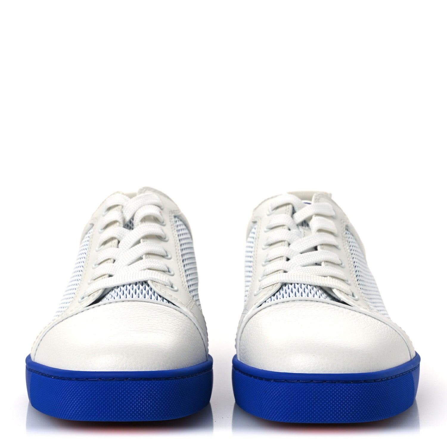 Christian Louboutin Calfskin Mens Louis Junior Orlato Flat Sneakers 43.5 White Blue 3 of 11