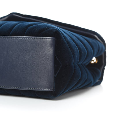 Saint Laurent Velvet Y Quilted Monogram Small Loulou Chain Satchel Medium Blue 10 of 10