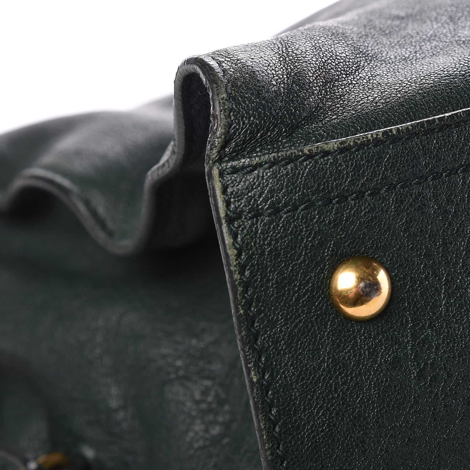 Saint Laurent Sheepskin Large Cabas ChYc Dark Green 6 of 19