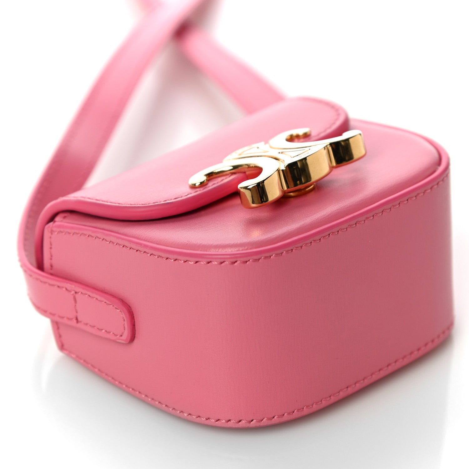 Celine Calfskin Triomphe Airpods Case With Strap Flamingo 8 of 10