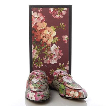 Gucci GG Supreme Monogram Blooms Womens Princetown Slippers 35.5 Beige Multicolor Dry Rose 10 of 10