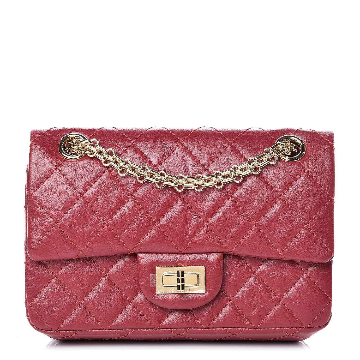 Chanel Aged Calfskin Quilted 2.55 Reissue 224 Flap Red 1 of 11