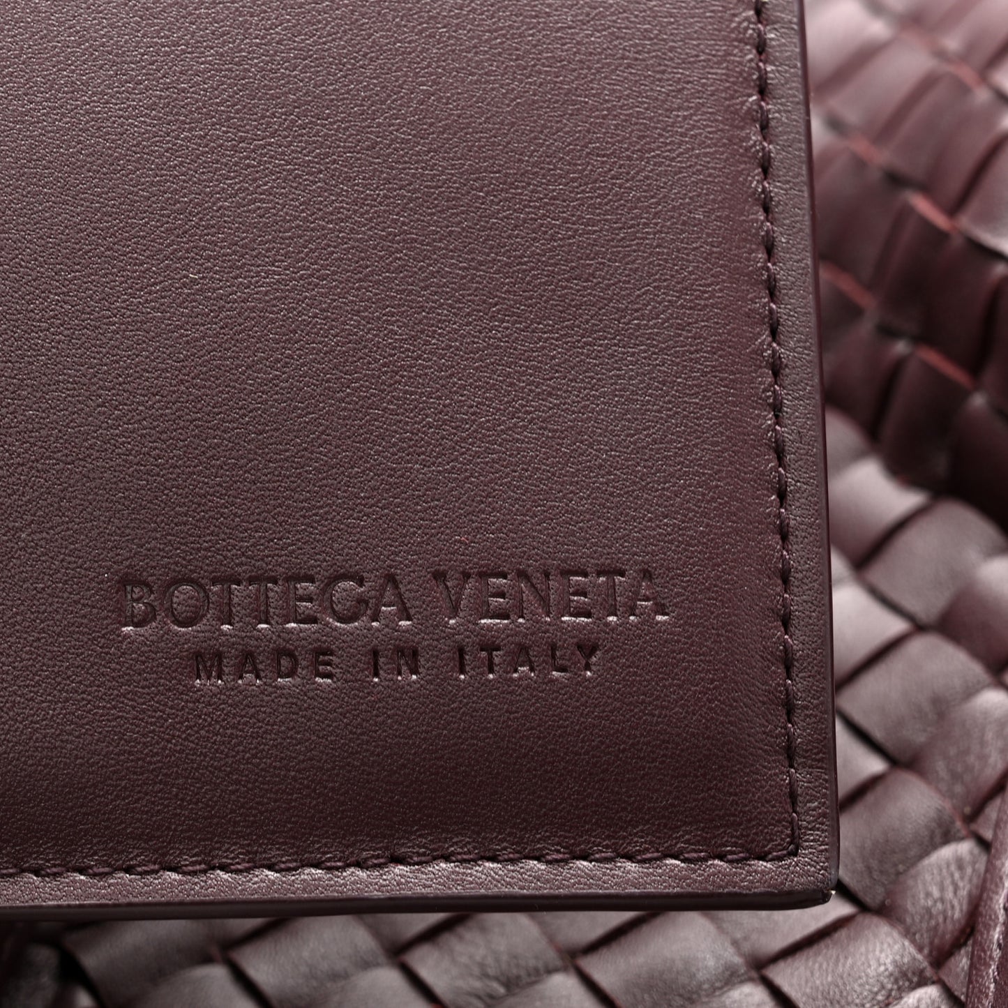 Calfskin Intrecciato Pinacoteca Reversible Tote Dark Barolo Pickle