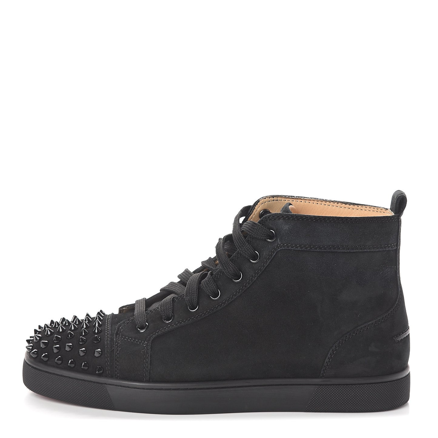 Suede Womens Louis Spikes Flat Sneakers 41.5 Black