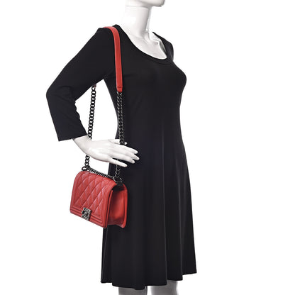 Chanel Calfskin Double Stitch Medium Boy Flap Red 2 of 14