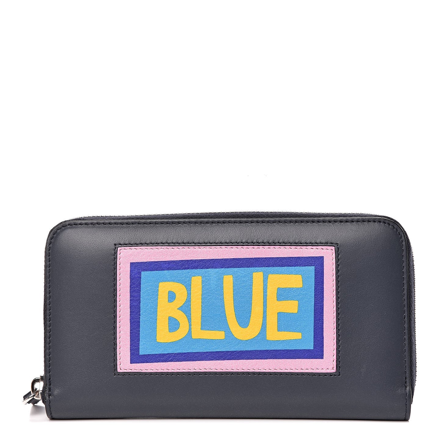 Vitello Century Vocabulary Blue Zip Around Wallet Blue Lavagna
