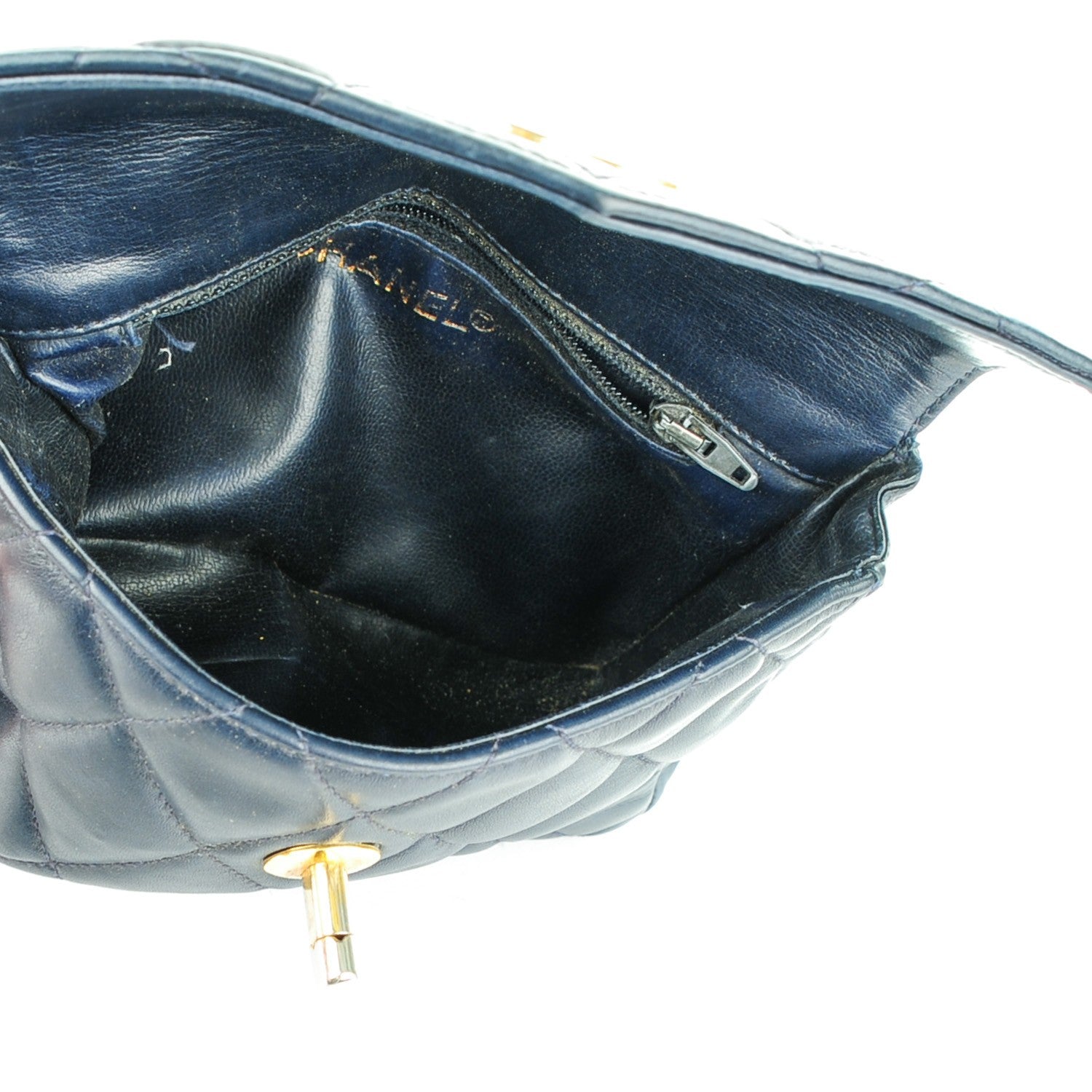 Chanel Lambskin Quilted Flap Waist Belt Bag 70 28 Navy 5 of 13