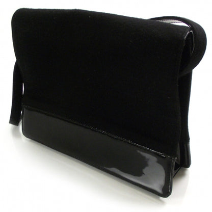 Chanel Patent Trim Jersey Shoulder Bag Black 3 of 8
