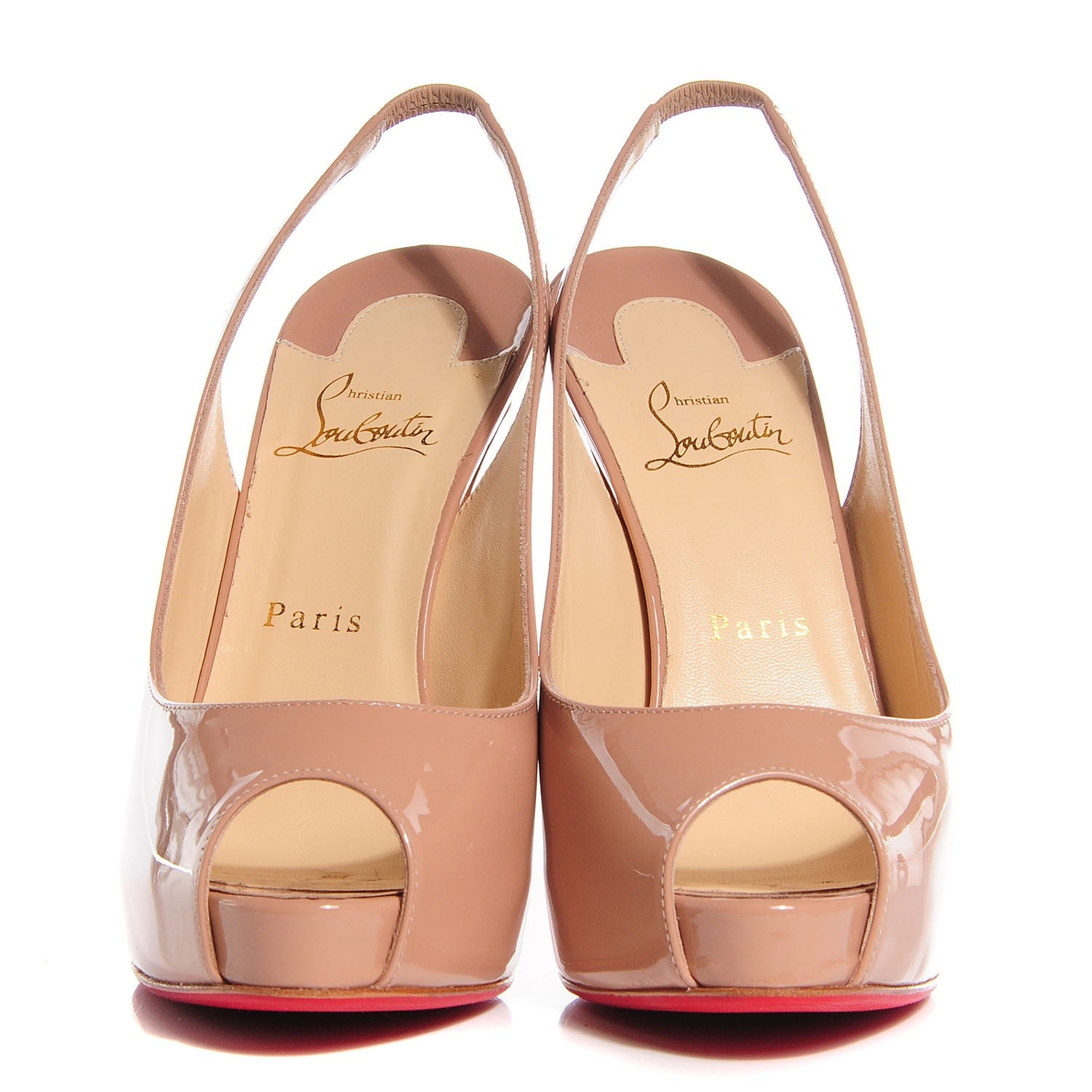 Christian Louboutin Patent Private Number 120 Pumps 39.5 Nude 2 of 7
