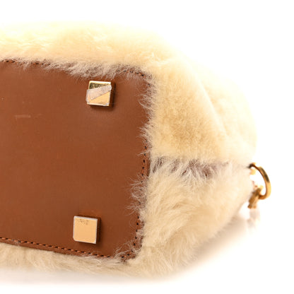 Saint Laurent Shearling Le 37 Mini Bucket Bag Cream 10 of 10