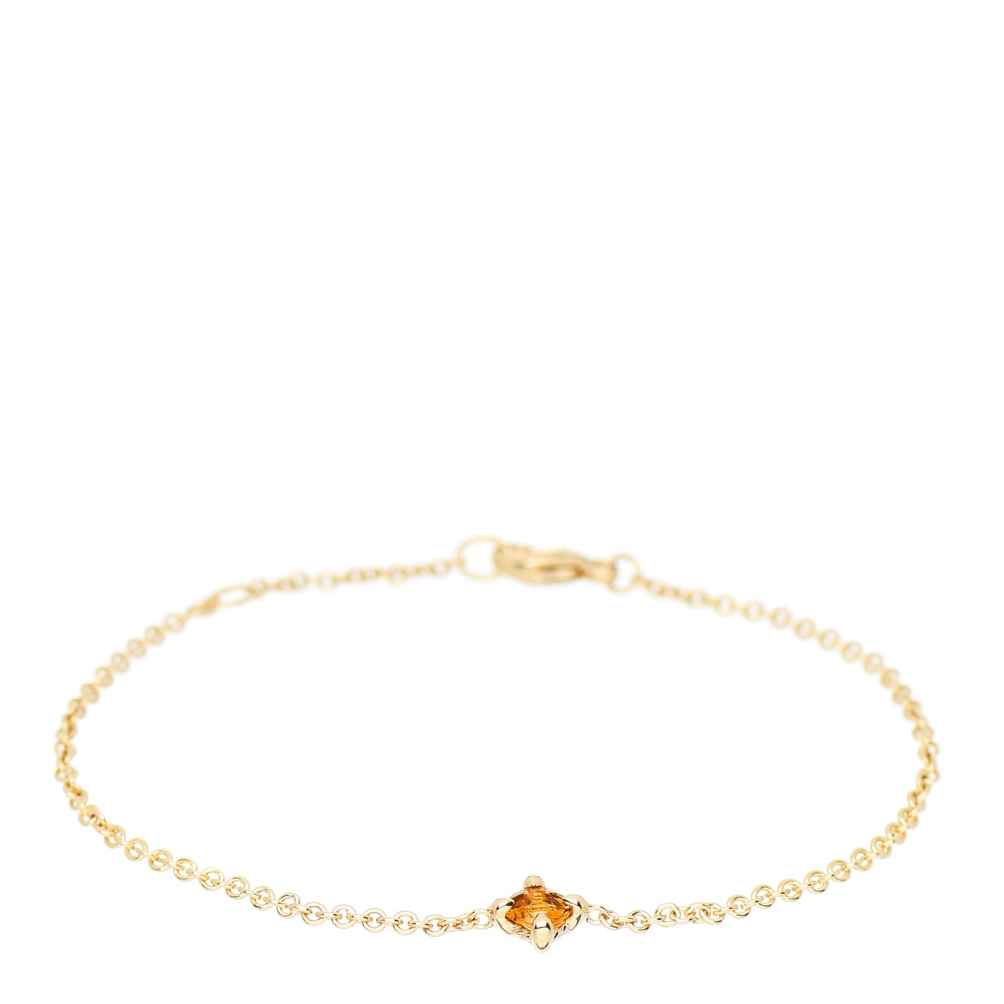 18K Yellow Gold Citrine 4mm Kids Chatelaine Bracelet