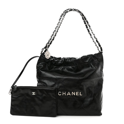Chanel Shiny Calfskin Quilted Chanel 22 Black 1 of 12
