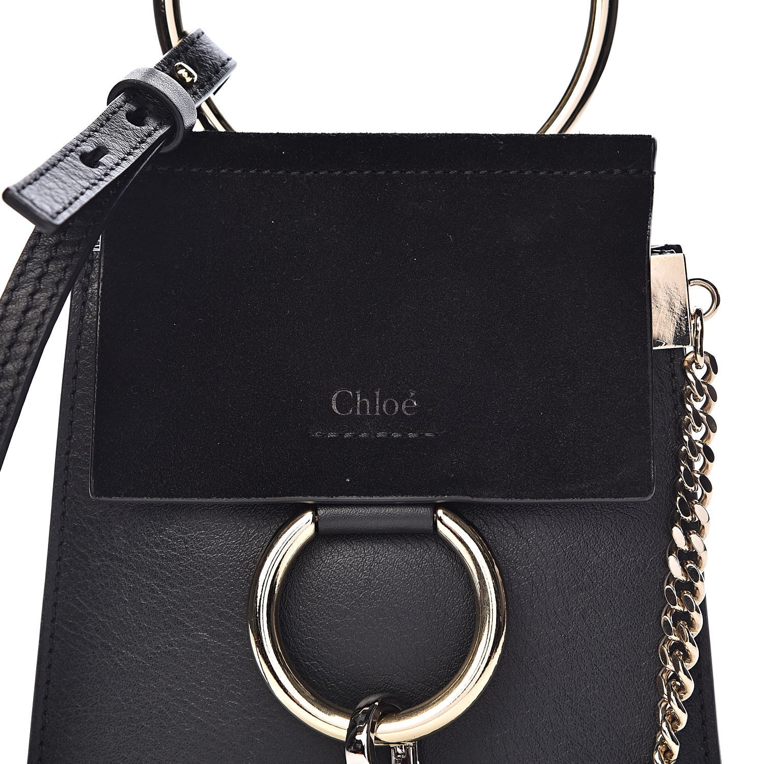 Chloe Suede Calfskin Mini Faye Bracelet Bag Black 10 of 10