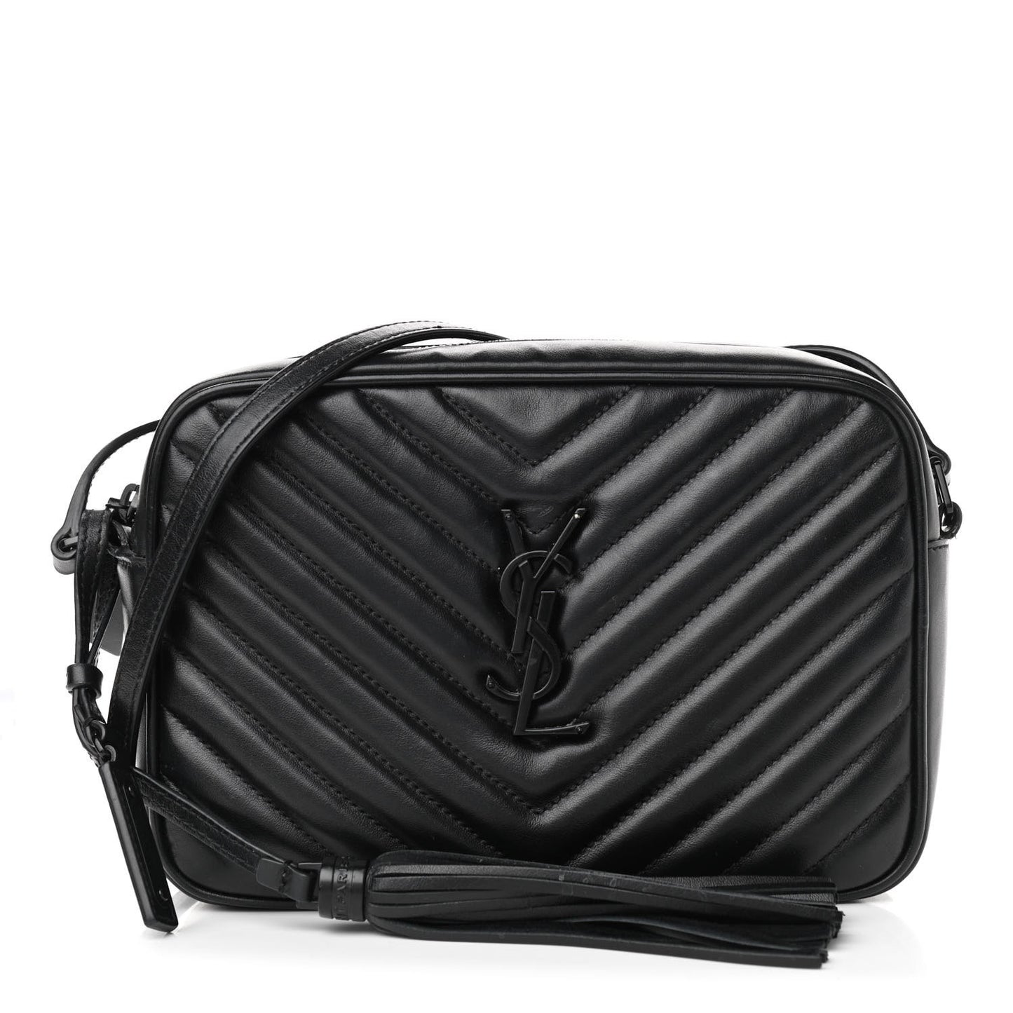 Calfskin Matelasse Monogram Lou Camera Bag Black
