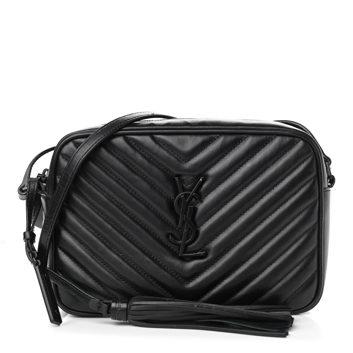 Saint Laurent Calfskin Matelasse Monogram Lou Camera Bag Black 1 of 10