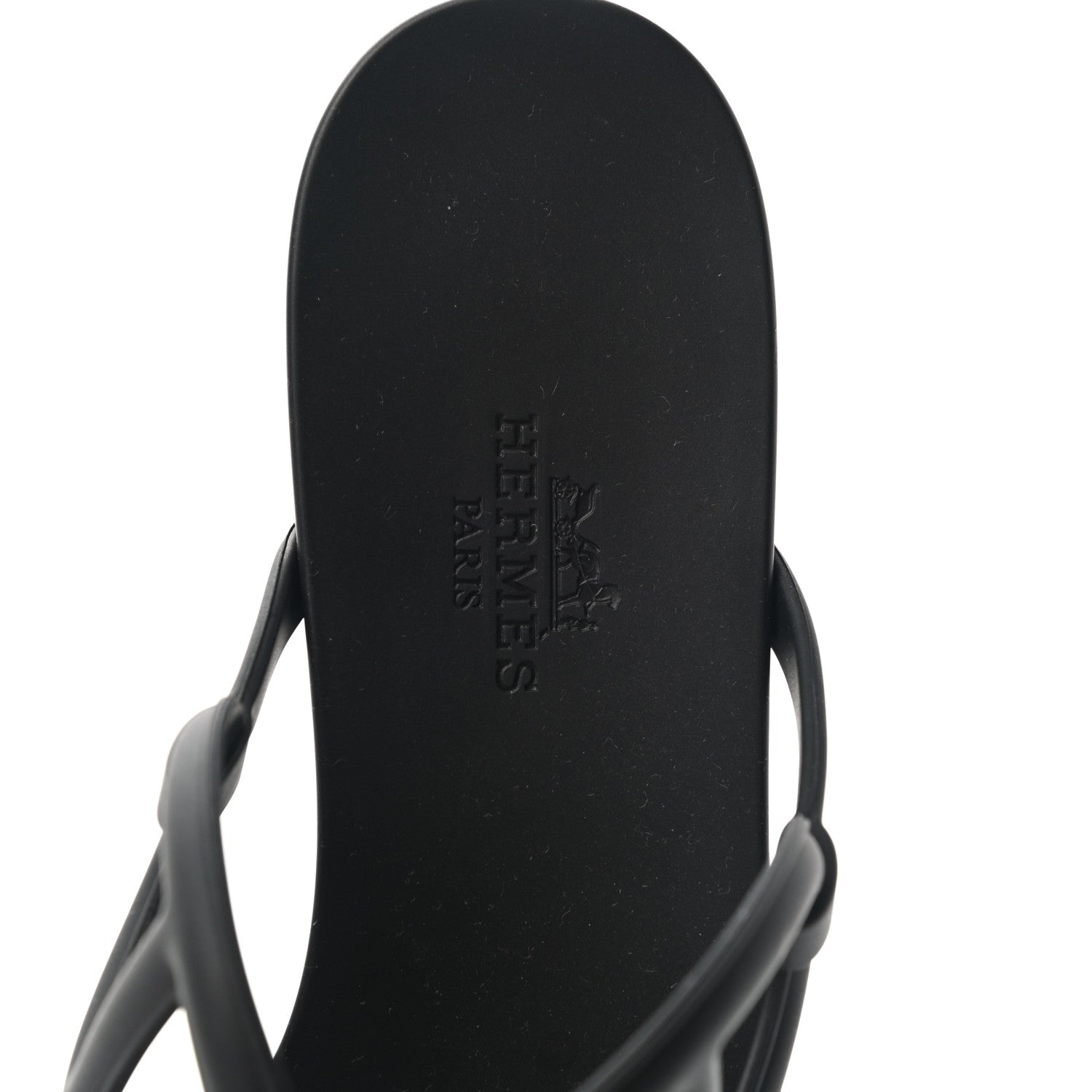 Hermes Rubber Womens Egerie Sandals 36 Black 7 of 9