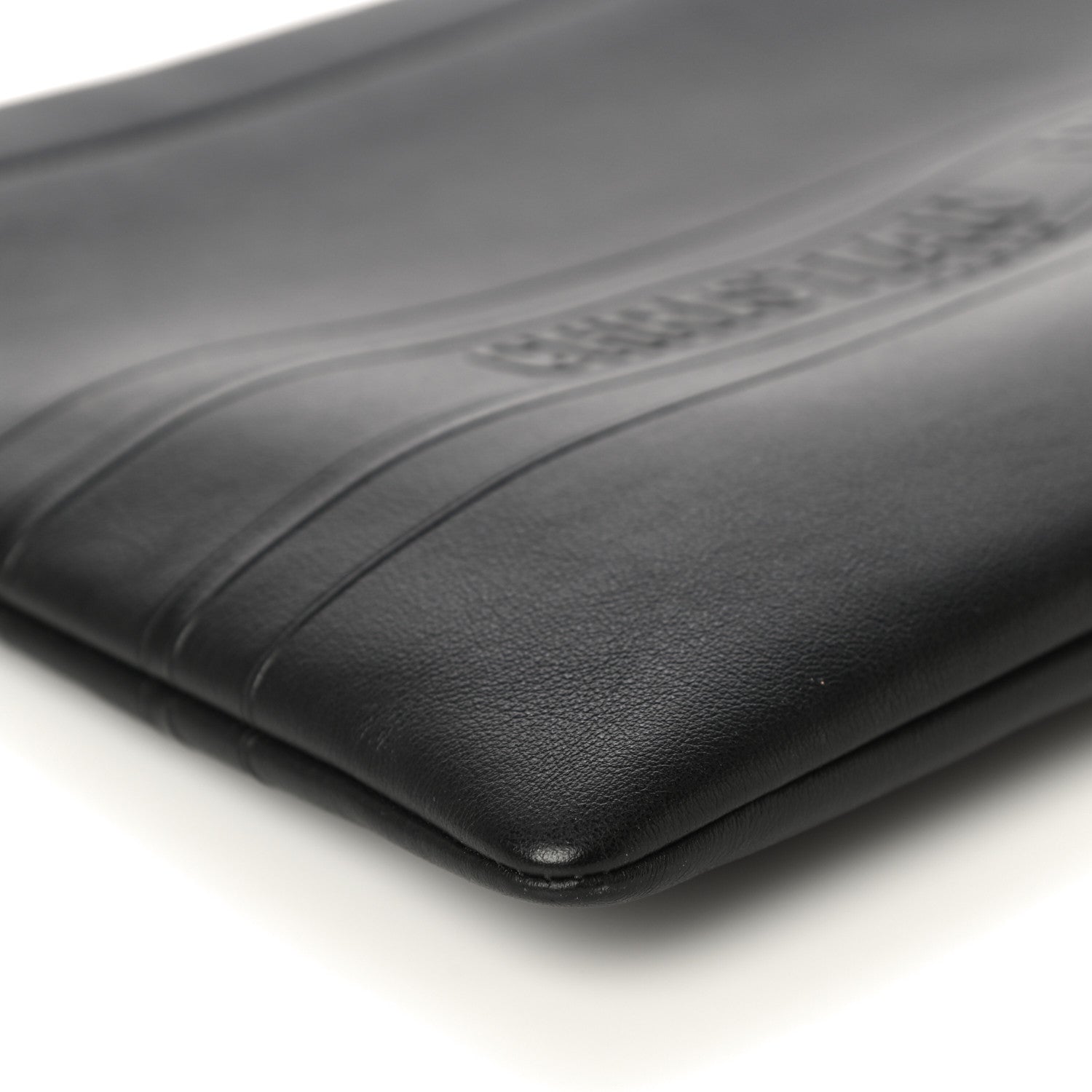 Christian Dior Calfskin Embossed Logo Zip Clutch Black 9 of 11