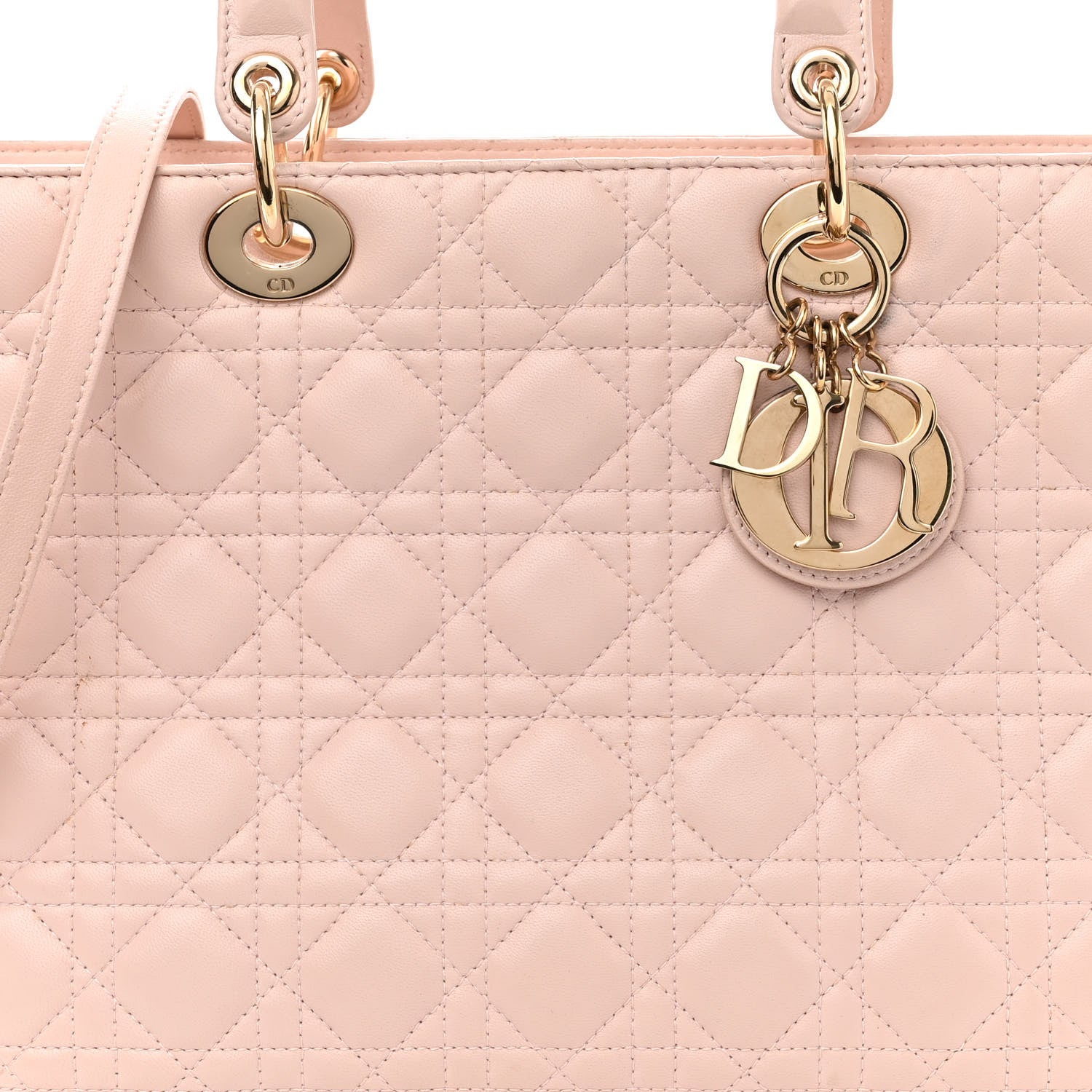 Christian Dior Lambskin Cannage Large Lady Dior Light Pink 7 of 11