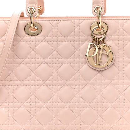 Christian Dior Lambskin Cannage Large Lady Dior Light Pink 7 of 11