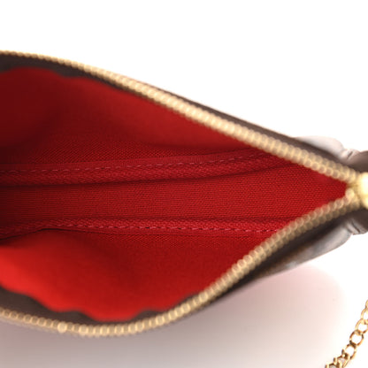 Louis Vuitton Damier Ebene 2019 Christmas Animation Mini Pochette Accessories Red 5 of 11