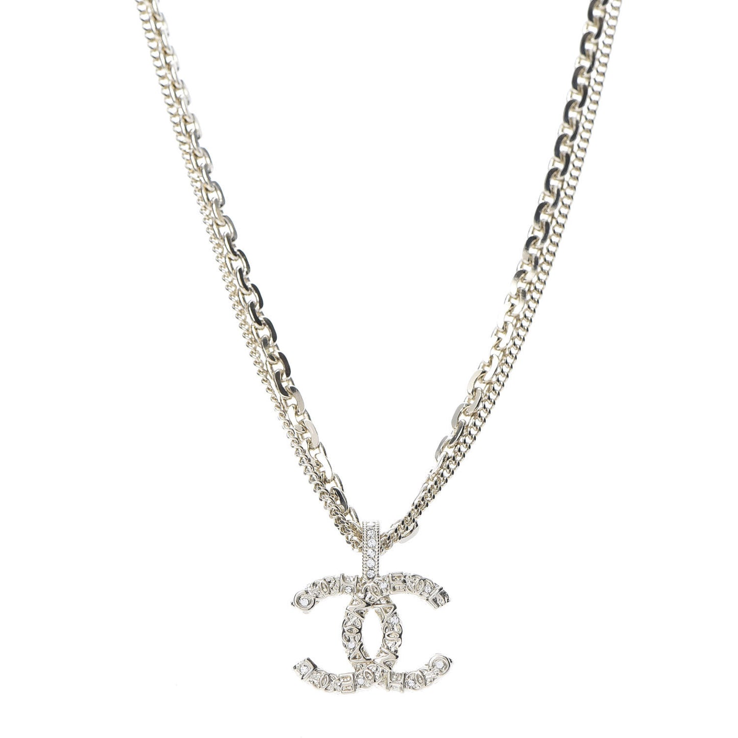 Crystal CC Multi Strand Chain Necklace Gold