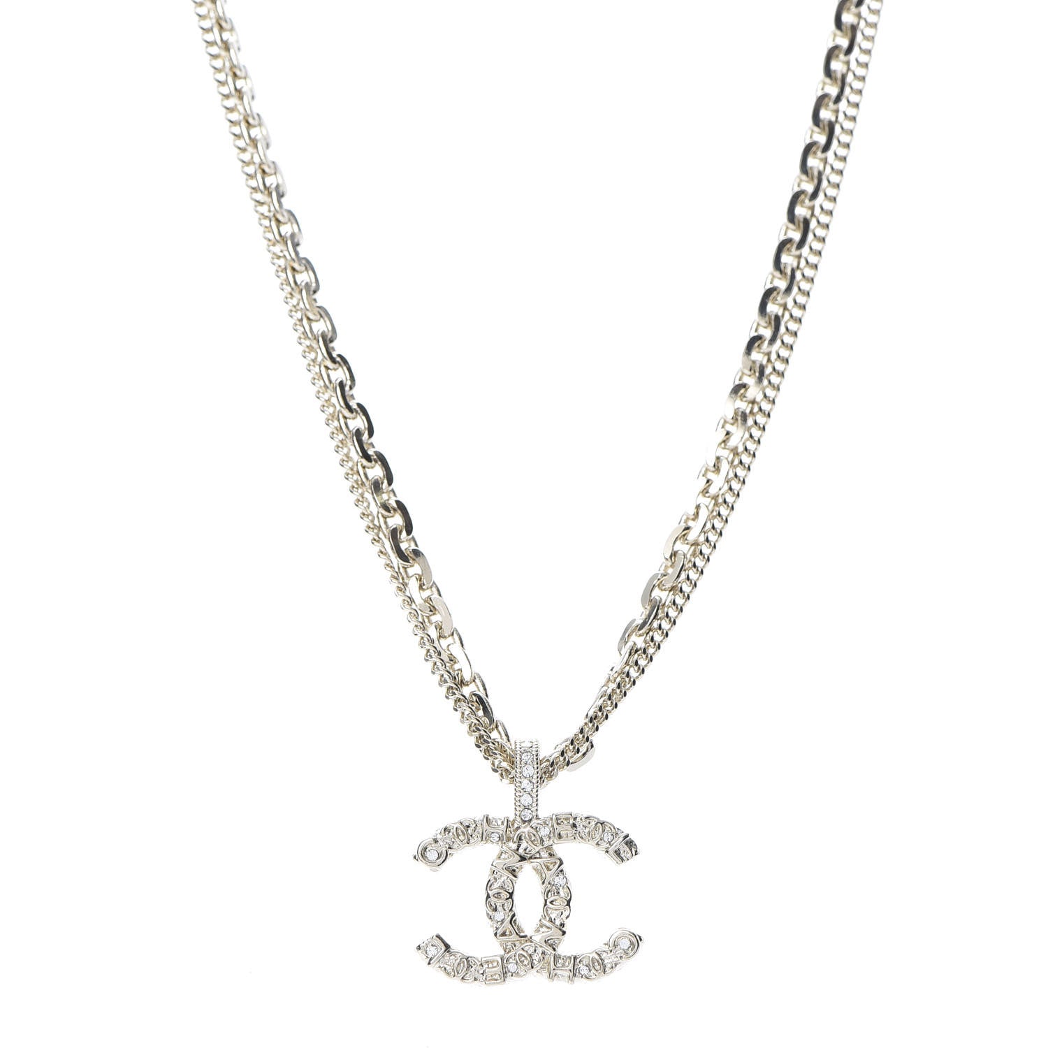 Chanel Crystal CC Multi Strand Chain Necklace Gold 1 of 5