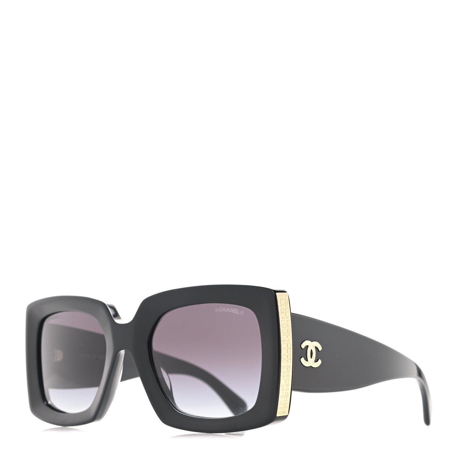 Chanel Acetate Rectangle Sunglasses 5435 Black 1 of 8