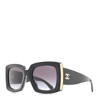 Chanel Acetate Rectangle Sunglasses 5435 Black 1 of 8