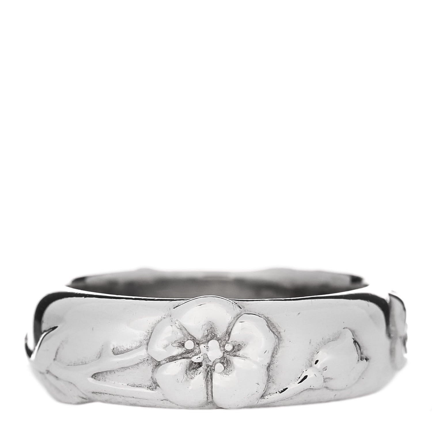Tiffany Sterling Silver Flower Ring 51 5.75 1 of 5