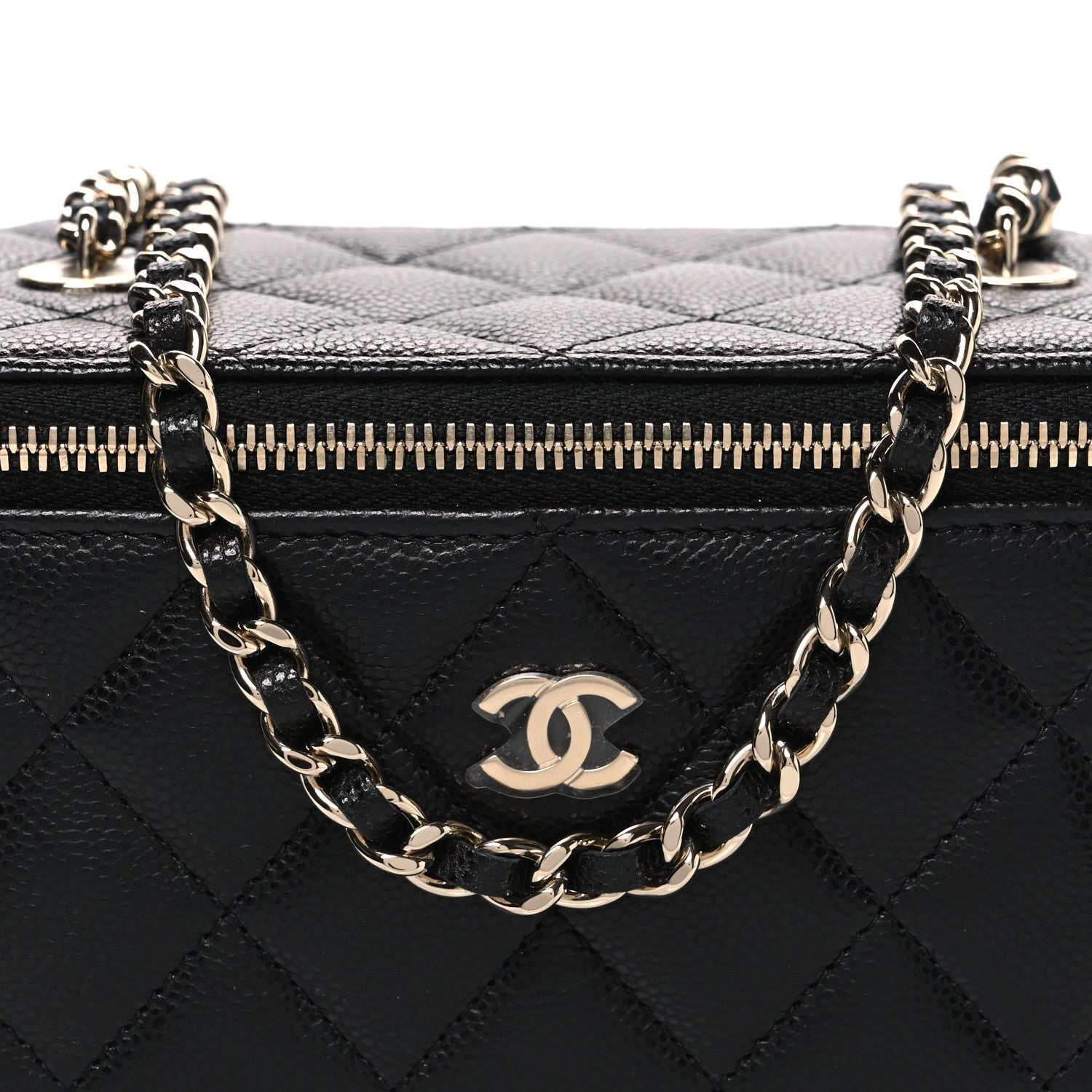 Chanel Caviar Quilted Small Vanity Case With Chain Black 8 of 11