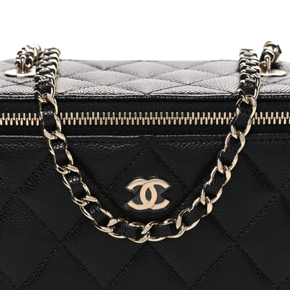 Chanel Caviar Quilted Small Vanity Case With Chain Black 8 of 11