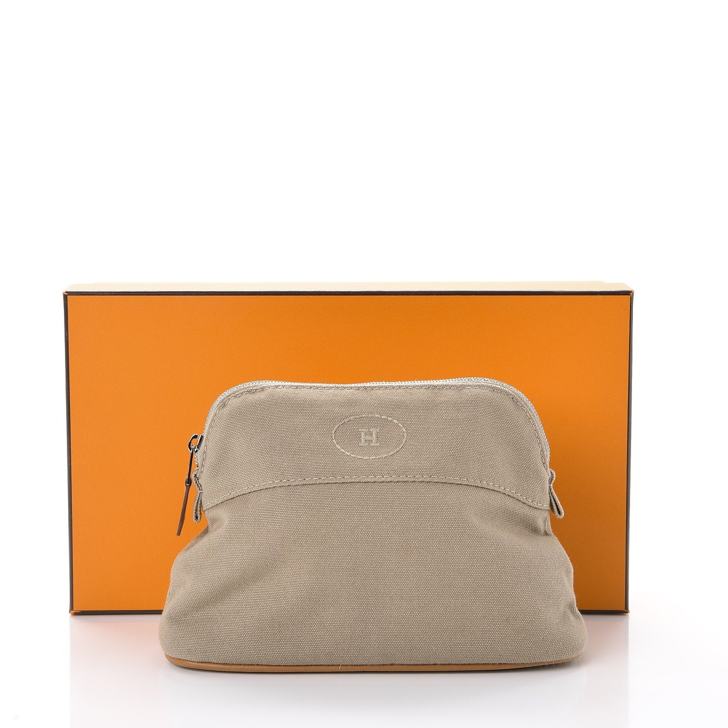 Cotton Canvas Mini Bolide Travel Cosmetic Pouch Gris Ponce
