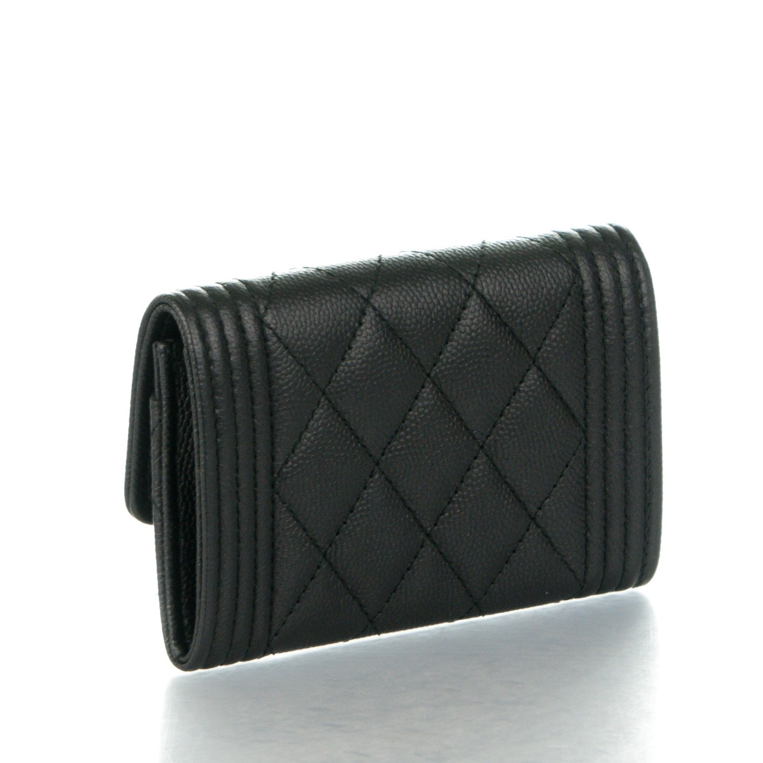 Chanel Caviar Quilted Boy Flap Card Holder So Black 3 of 8