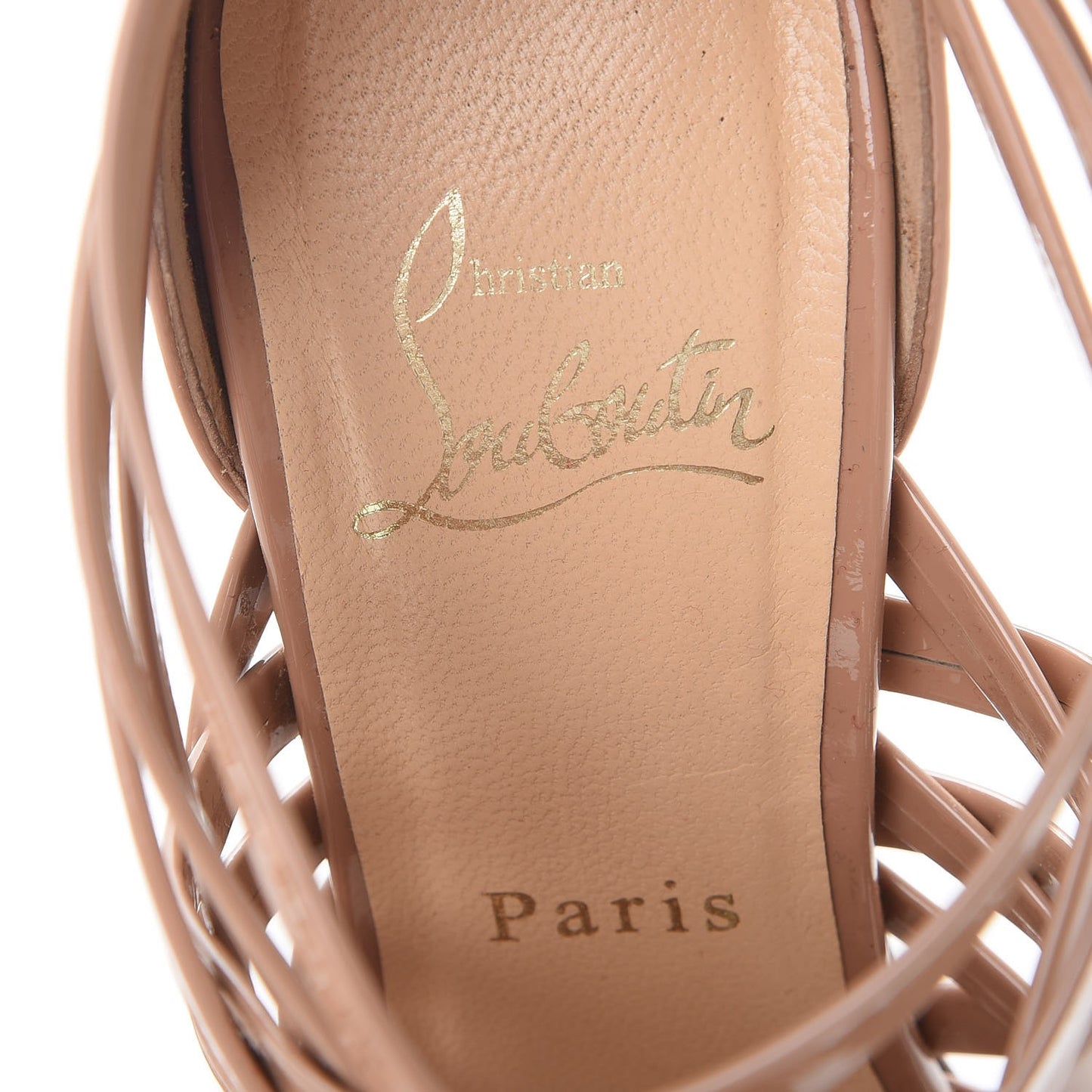 Patent Arakna 100 Cage Sandals 37.5 Nude